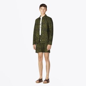 A.P.C. Men’s Harry Jungle Print Zip Front Shirt Jacket Shacket Khaki Green Small